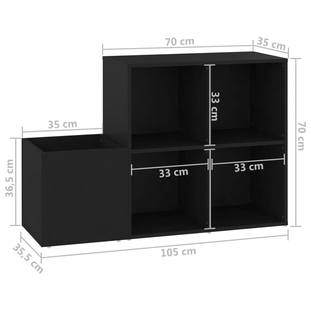 Skoskap For Gang Svart 105X35,5X70 Cm Konstruert Tre