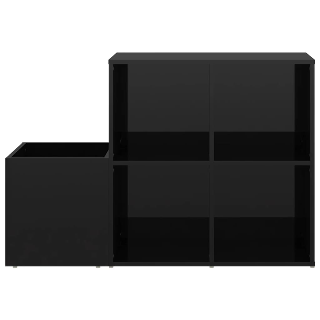 Skoskap For Gang Høyglans Svart 105X35,5X70 Cm Konstruert Tre