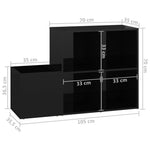 Skoskap For Gang Høyglans Svart 105X35,5X70 Cm Konstruert Tre