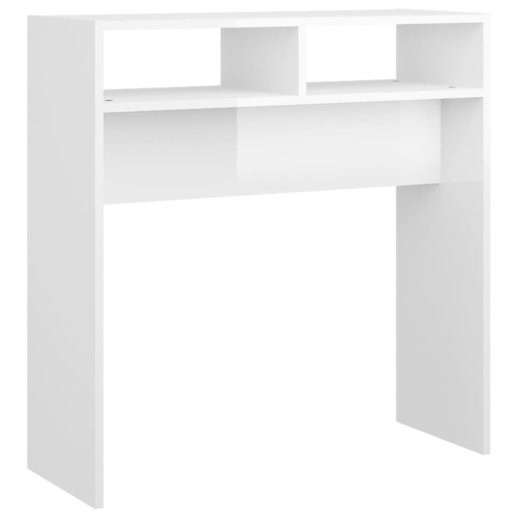 Konsollbord Høyglans Hvit 78X30X80 Cm Konstruert Tre