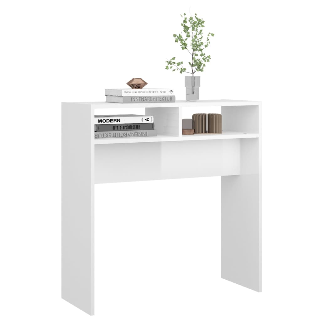 Konsollbord Høyglans Hvit 78X30X80 Cm Konstruert Tre