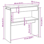 Konsollbord Betonggrå 80X30X80 Cm Konstruert Tre