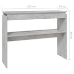 Konsollbord Betonggrå 102X30X80 Cm Konstruert Tre