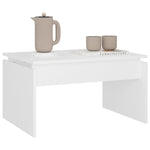 Salongbord Hvit 68X50X38 Cm Konstruert Tre