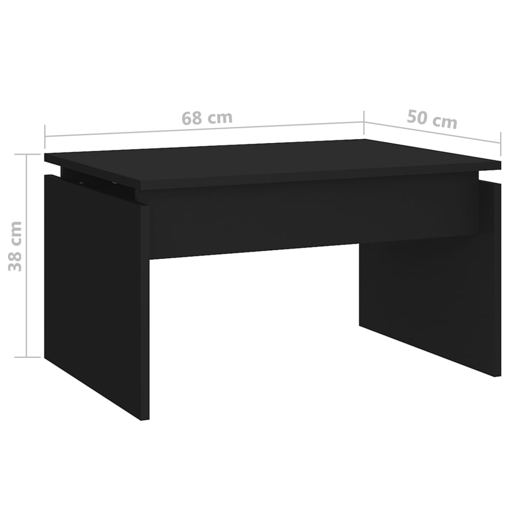 Salongbord Svart 68X50X38 Cm Konstruert Tre