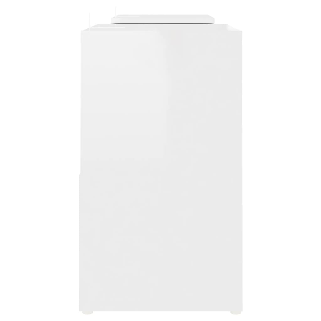 Tv-Benk Høyglans Hvit 104X30X52 Cm Konstruert Tre