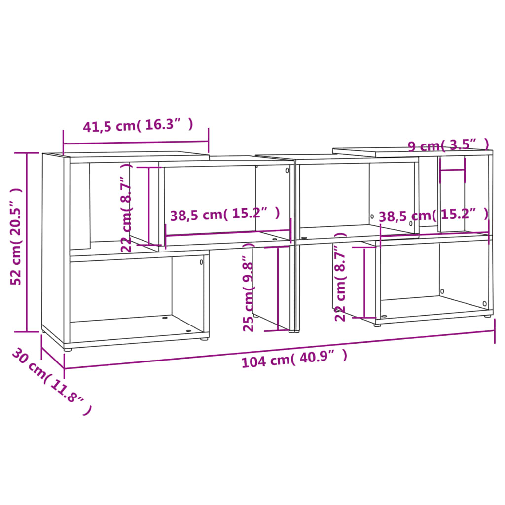 Tv-Benk Høyglans Svart 104X30X52 Cm Konstruert Tre