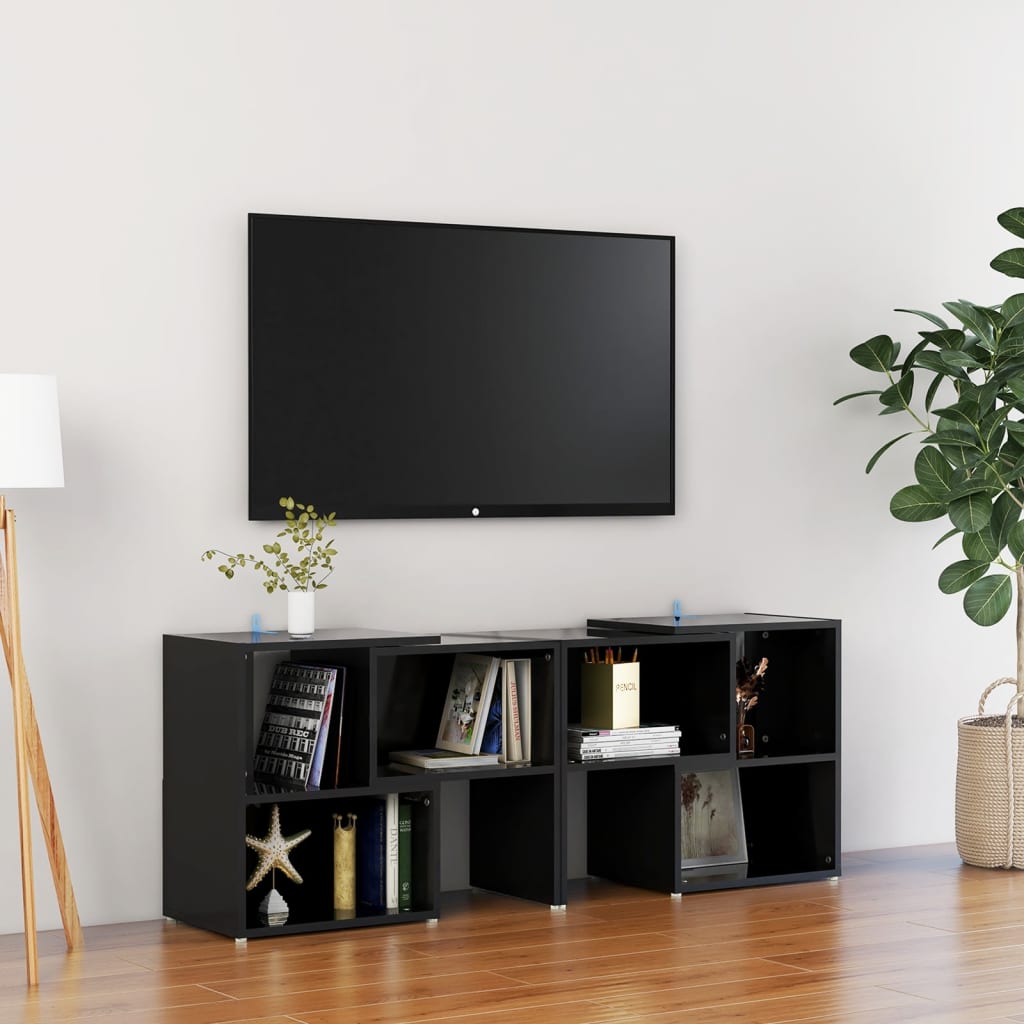Tv-Benk Høyglans Svart 104X30X52 Cm Konstruert Tre