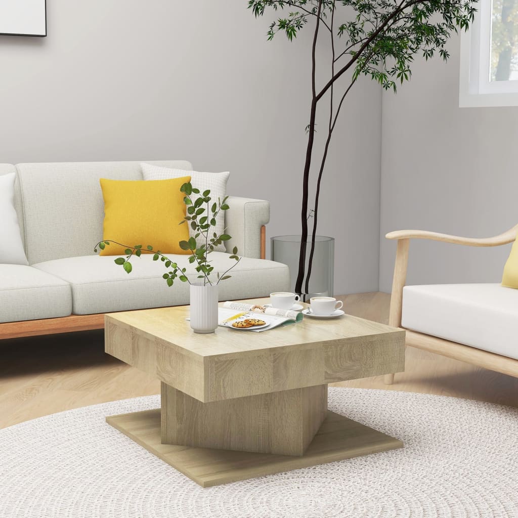 Salongbord Sonoma Eik 57X57X30 Cm Konstruert Tre