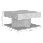 Salongbord Betonggrå 57X57X30 Cm Konstruert Tre
