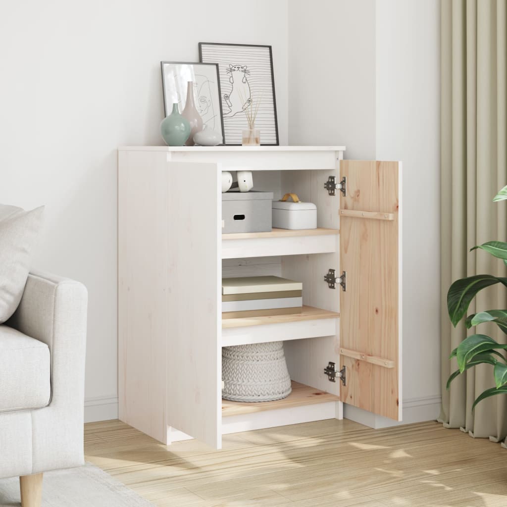 Skjenk 60X36X84 Cm Heltre Furu Hvit