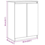Skjenk 60X36X84 Cm Heltre Furu Hvit
