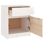 Nattbord Hvit 40X31X50 Cm Heltre Furu