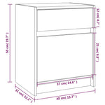 Nattbord Hvit 40X31X50 Cm Heltre Furu