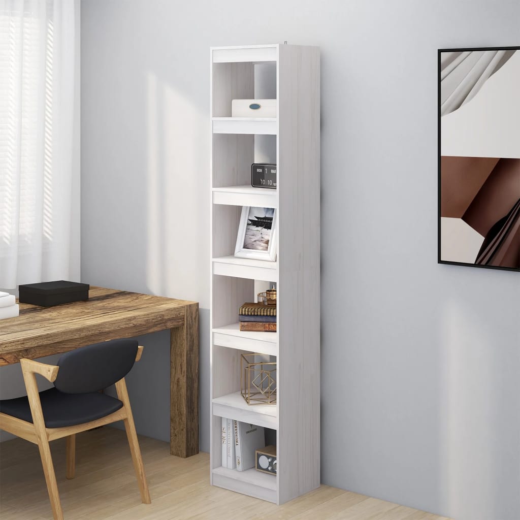 Bokhylle/Romdeler Hvit 40X30X199 Cm Heltre Furu
