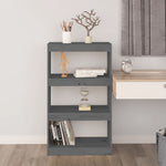 Bokhylle/Romdeler Grå 60X30X103,5 Cm Heltre Furu