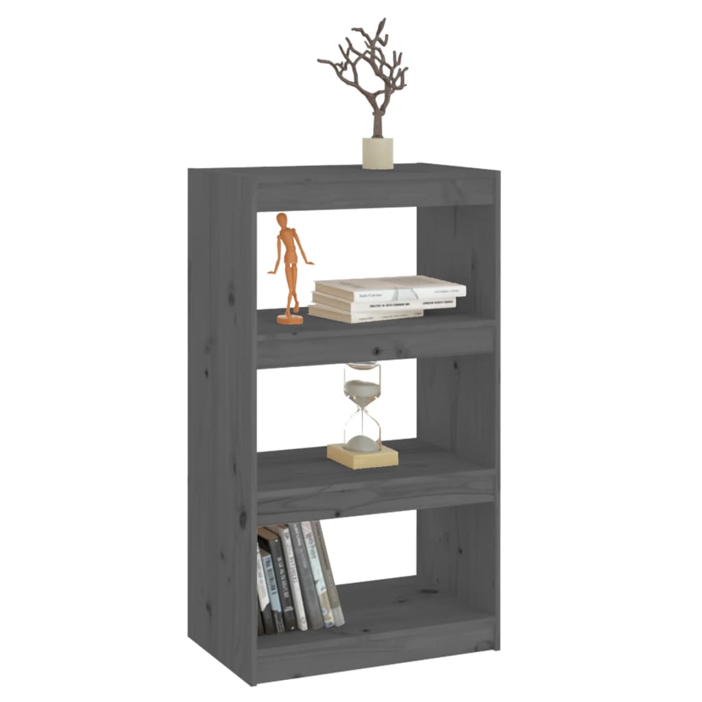 Bokhylle/Romdeler Grå 60X30X103,5 Cm Heltre Furu