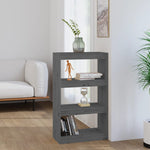 Bokhylle/Romdeler Grå 60X30X103,5 Cm Heltre Furu