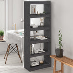 Bokhylle/Romdeler Grå 60X30X167,5 Cm Heltre Furu