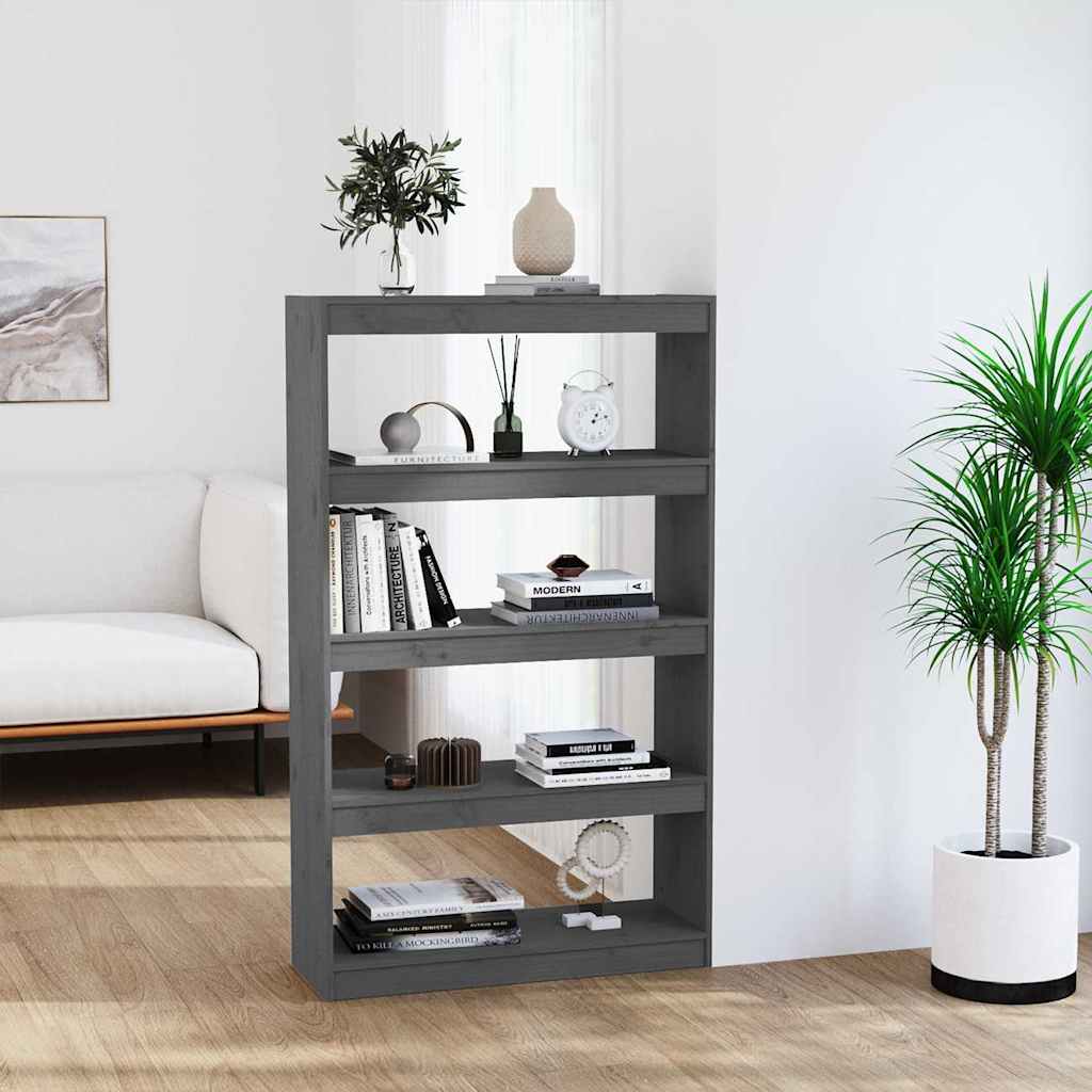Bokhylle/Romdeler Grå 80X30X135,5 Cm Heltre Furu