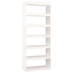 Bokhylle/Romdeler Hvit 80X30X199,5 Cm Heltre Furu