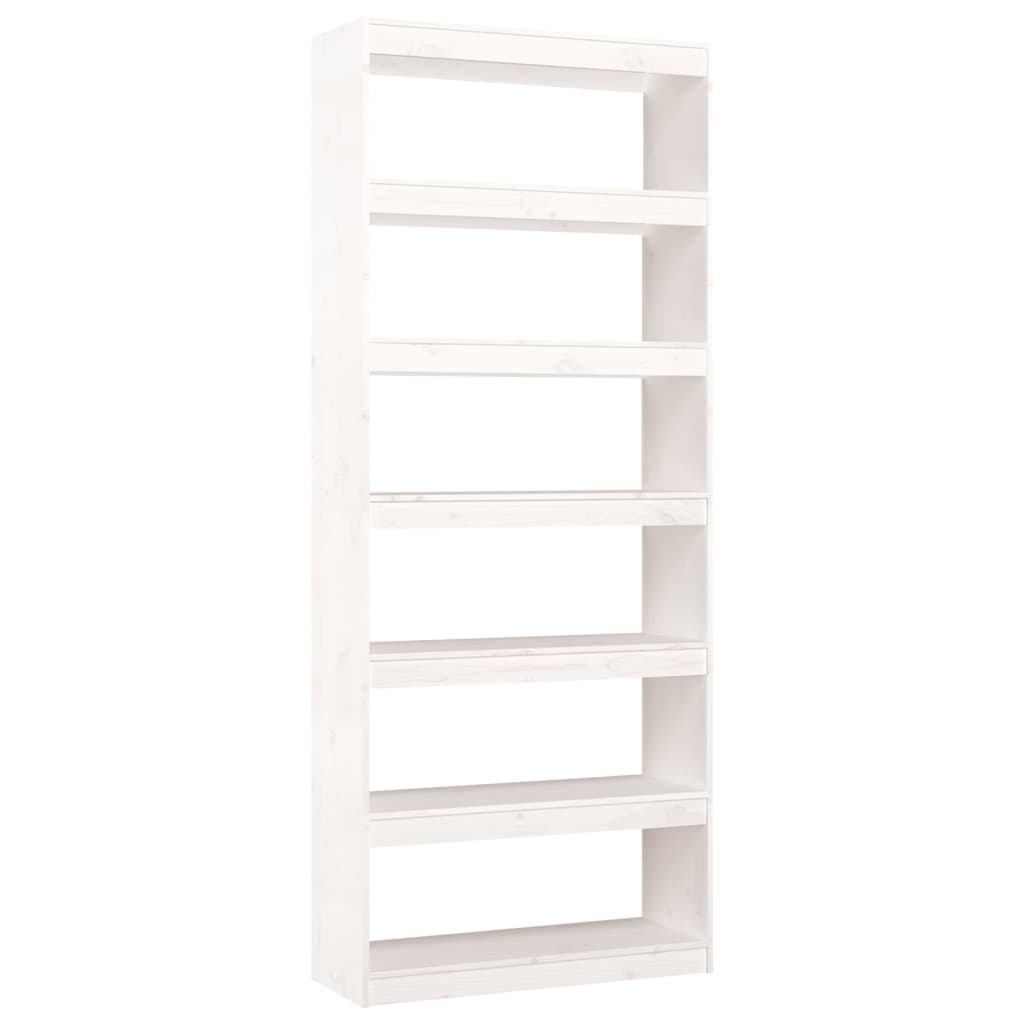 Bokhylle/Romdeler Hvit 80X30X199,5 Cm Heltre Furu