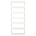Bokhylle/Romdeler Hvit 80X30X199,5 Cm Heltre Furu