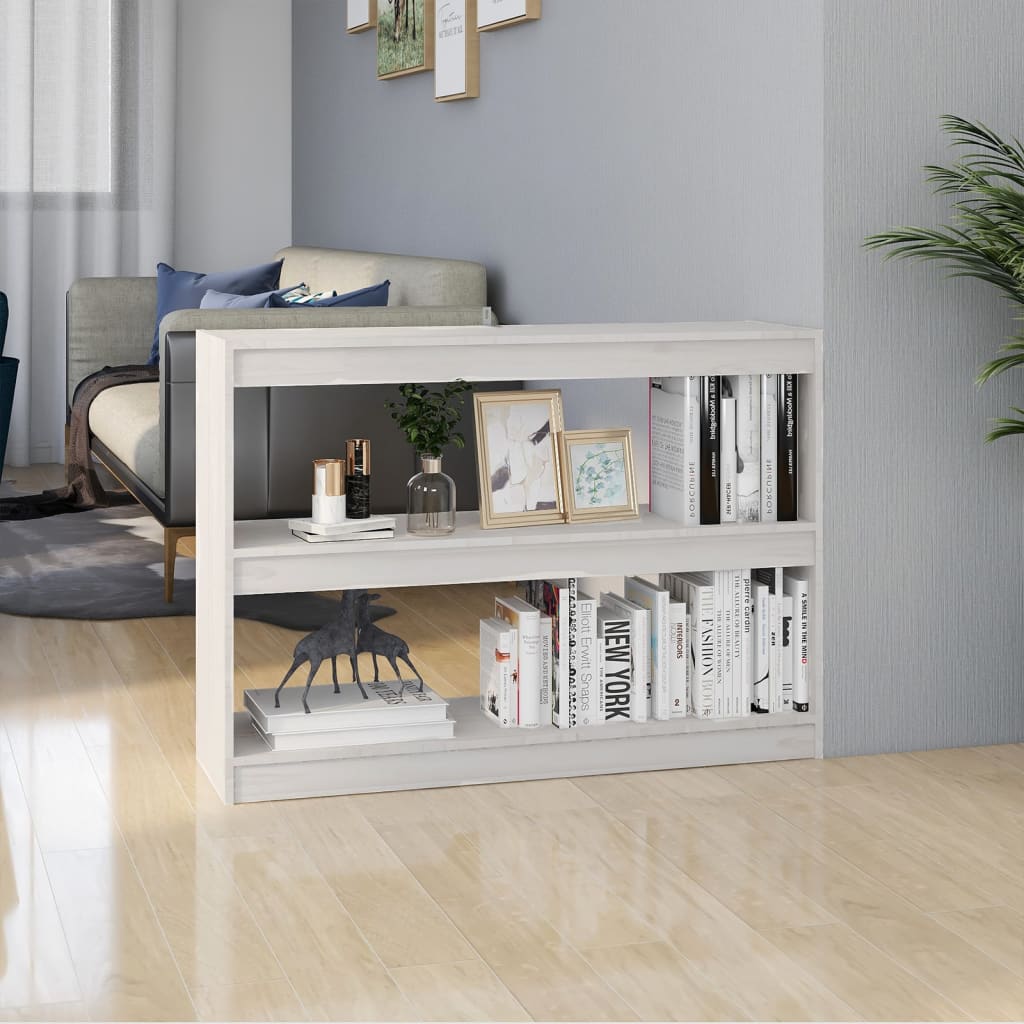 Bokhylle/Romdeler Hvit 100X30X71,5 Cm Furu