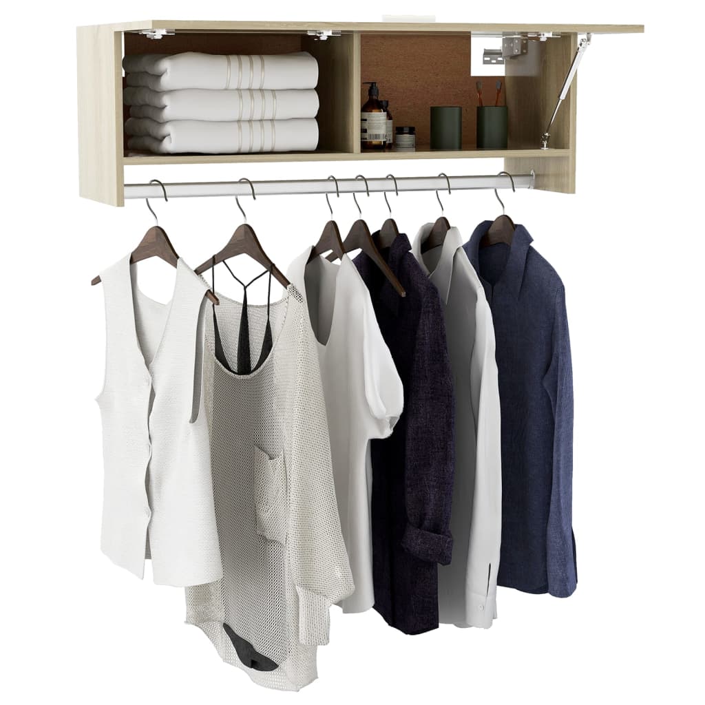 Garderobe Sonoma Eik 100X32,5X35 Cm Konstruert Tre