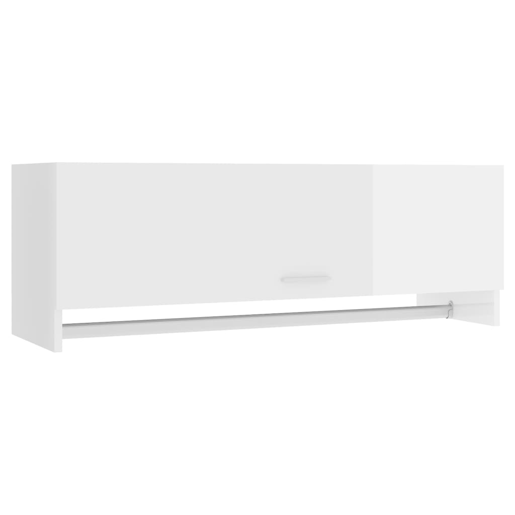 Garderobe Høyglans Hvit 100X32,5X35 Cm Konstruert Tre