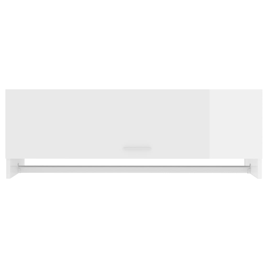 Garderobe Høyglans Hvit 100X32,5X35 Cm Konstruert Tre