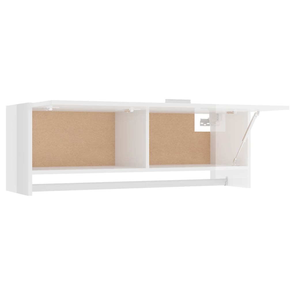 Garderobe Høyglans Hvit 100X32,5X35 Cm Konstruert Tre