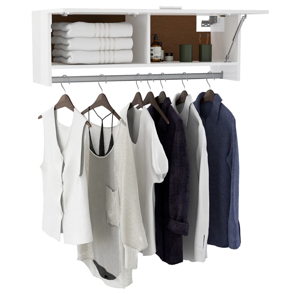 Garderobe Høyglans Hvit 100X32,5X35 Cm Konstruert Tre