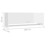 Garderobe Høyglans Hvit 100X32,5X35 Cm Konstruert Tre