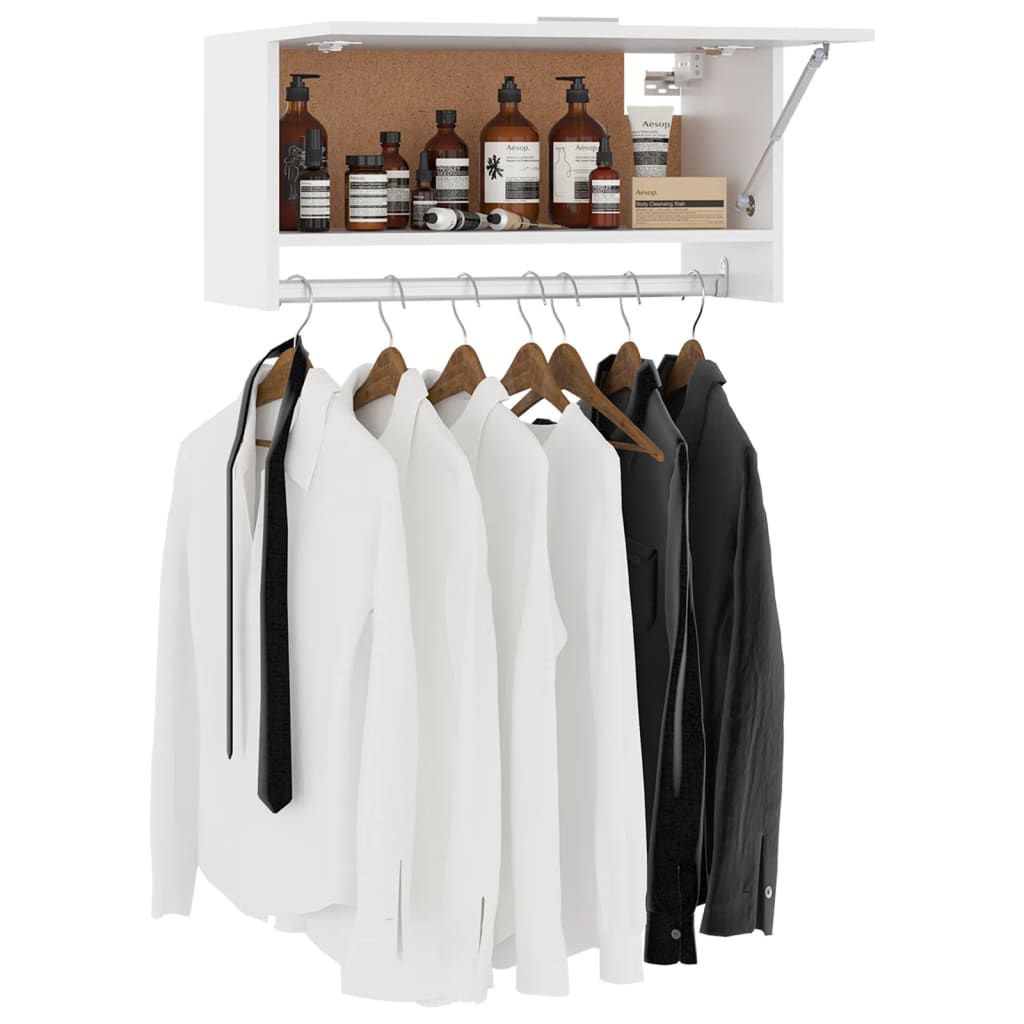 Garderobe Hvit 70X32,5X35 Cm Konstruert Tre