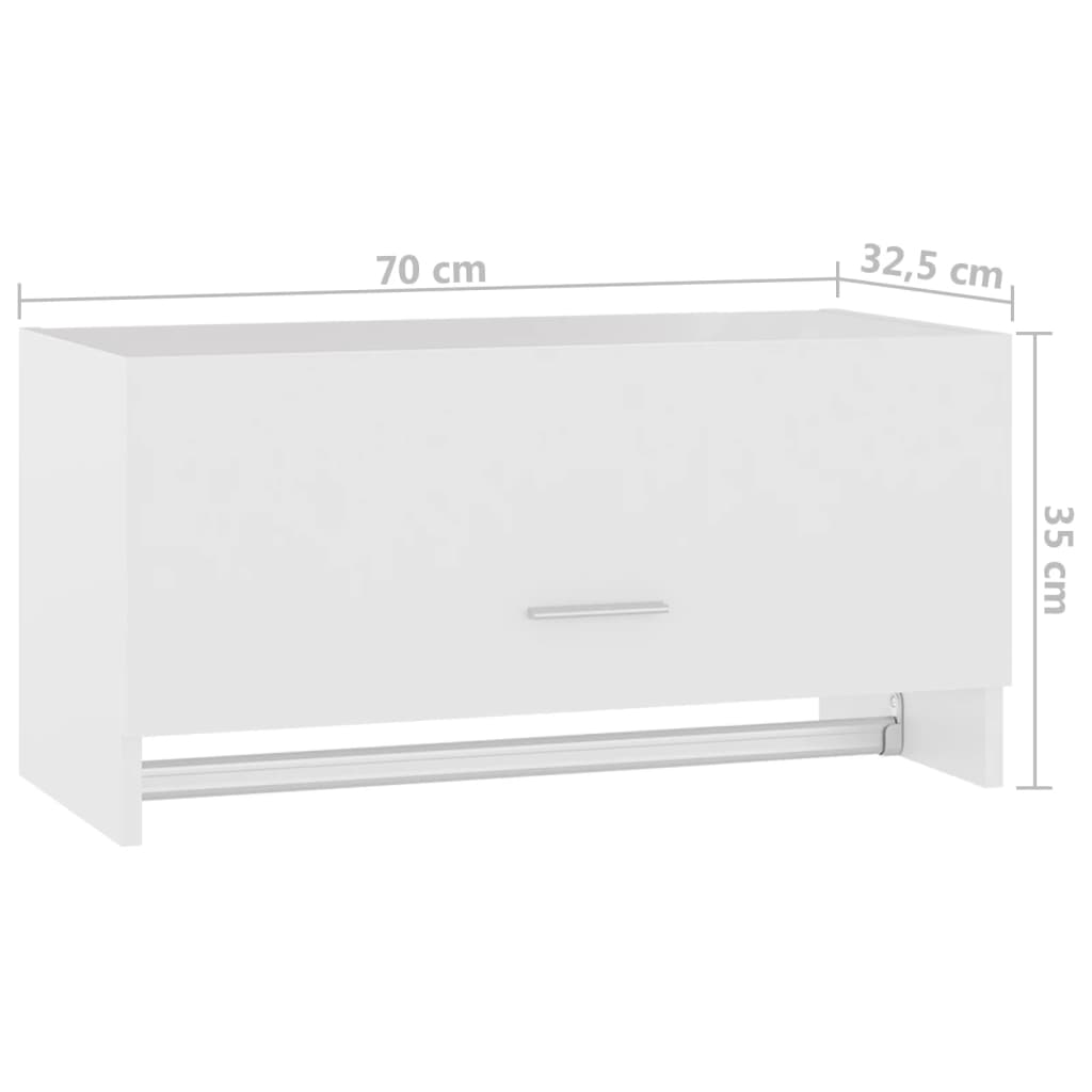Garderobe Hvit 70X32,5X35 Cm Konstruert Tre