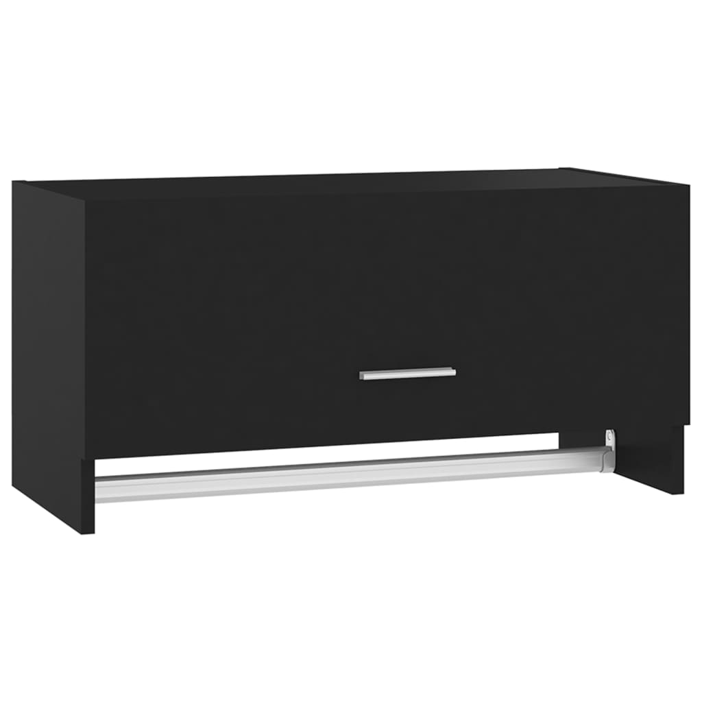Garderobe Svart 70X32,5X35 Cm Konstruert Tre
