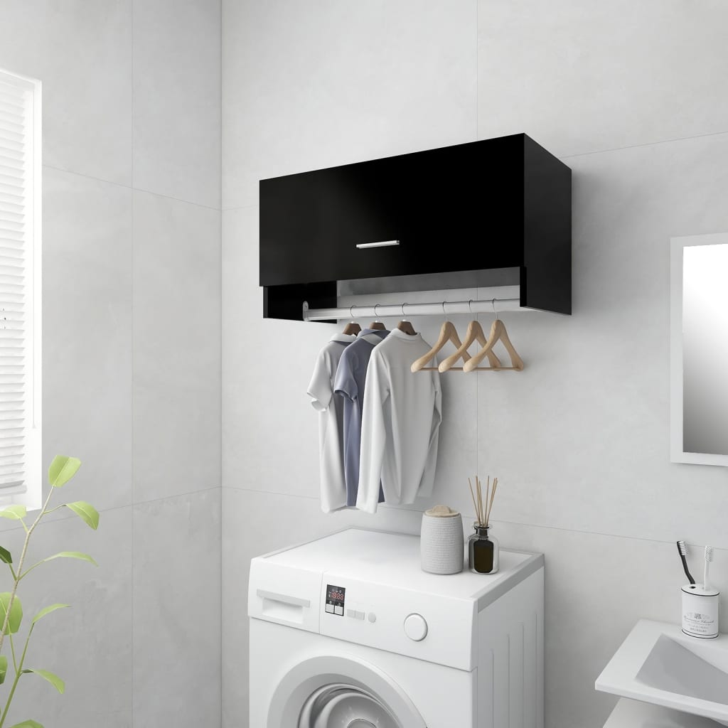 Garderobe Svart 70X32,5X35 Cm Konstruert Tre
