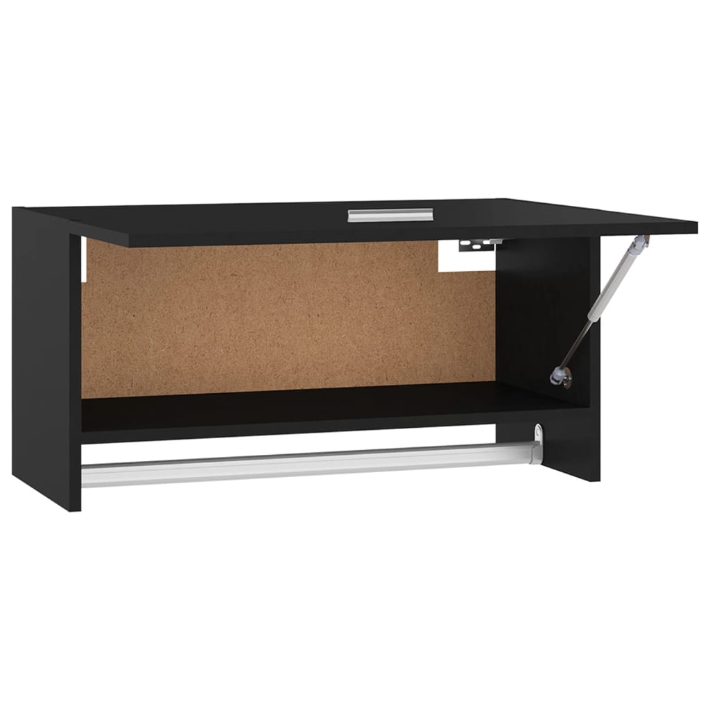 Garderobe Svart 70X32,5X35 Cm Konstruert Tre