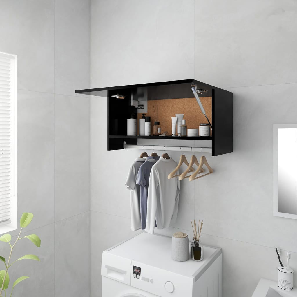Garderobe Svart 70X32,5X35 Cm Konstruert Tre