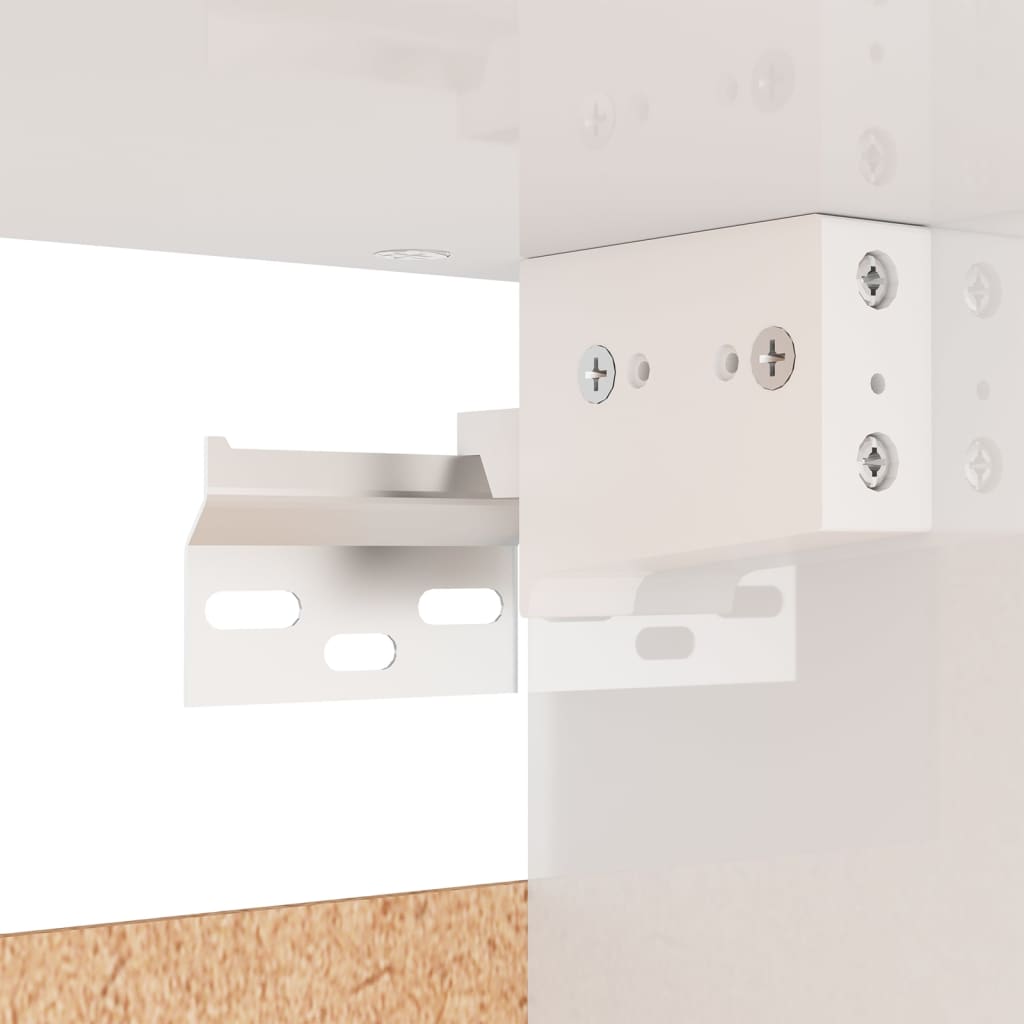 Garderobe Høyglans Hvit 70X32,5X35 Cm Konstruert Tre
