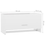 Garderobe Høyglans Hvit 70X32,5X35 Cm Konstruert Tre