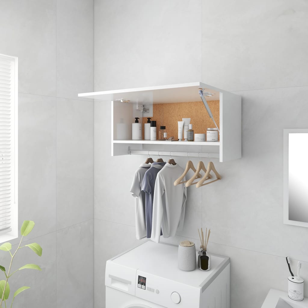 Garderobe Høyglans Hvit 70X32,5X35 Cm Konstruert Tre