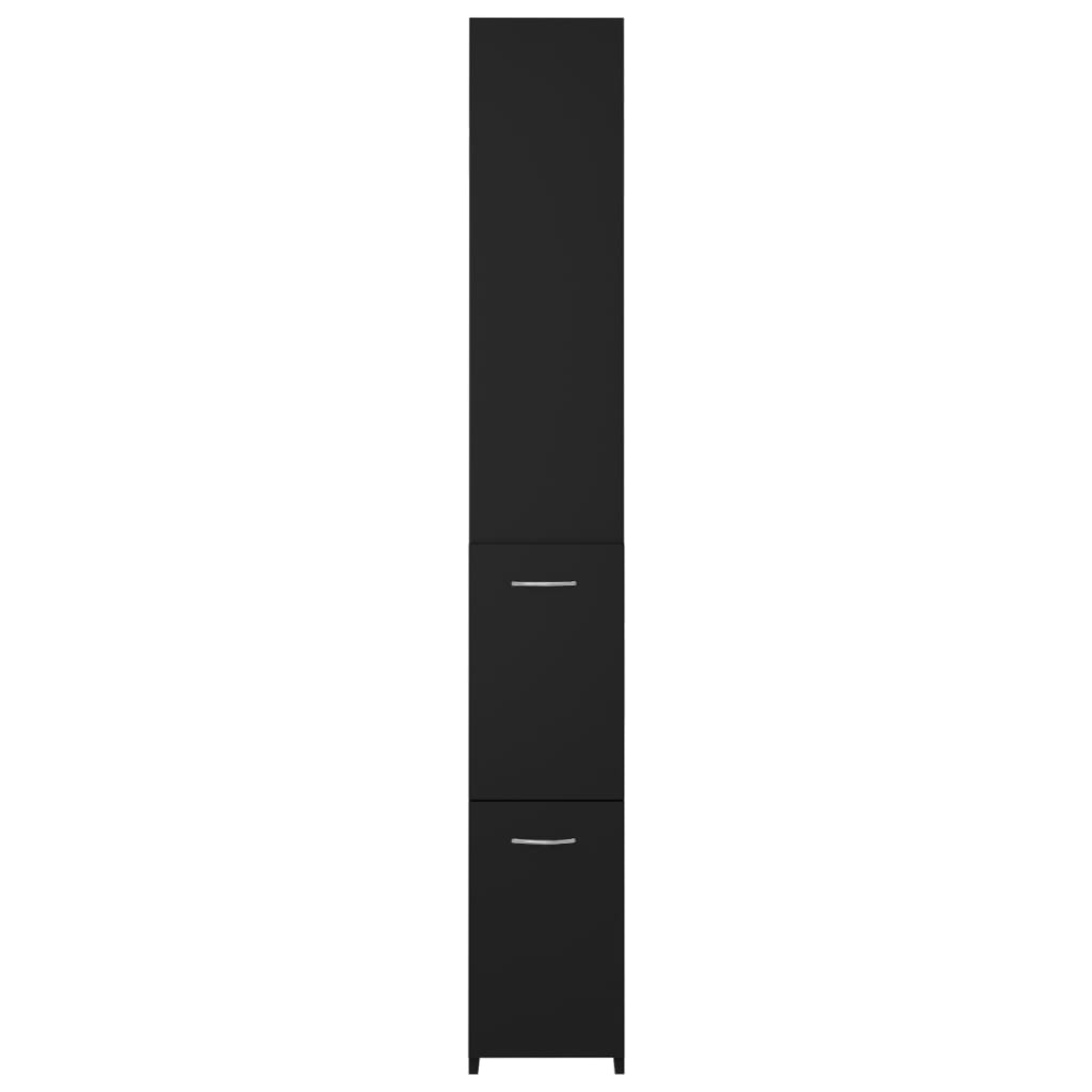 Baderomsskap Svart 25X26,5X170 Cm Konstruert Tre