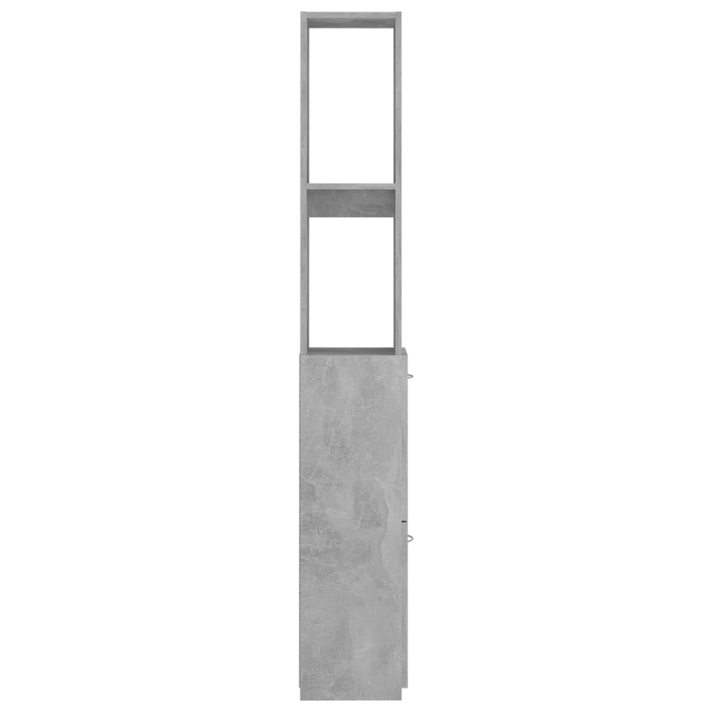 Baderomsskap Betonggrå 25X26,5X170 Cm Konstruert Tre