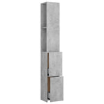 Baderomsskap Betonggrå 25X26,5X170 Cm Konstruert Tre