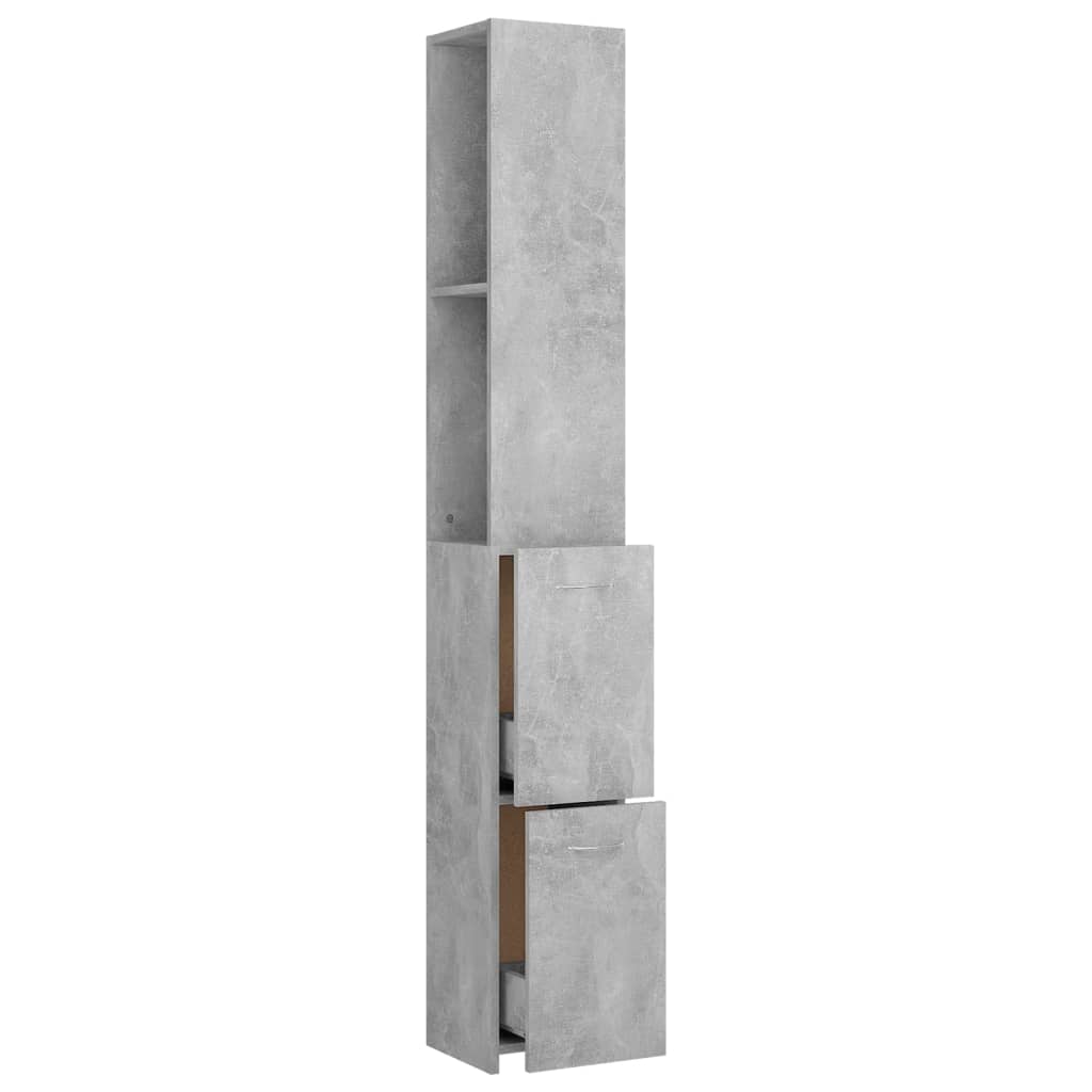 Baderomsskap Betonggrå 25X26,5X170 Cm Konstruert Tre