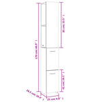 Baderomsskap Betonggrå 25X26,5X170 Cm Konstruert Tre