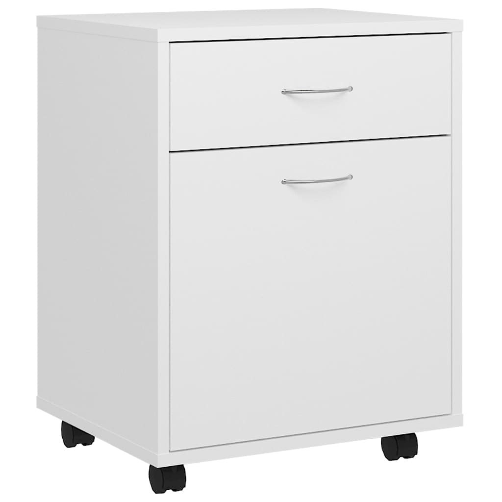 Rulleskap Hvit 45X38X54 Cm Konstruert Tre