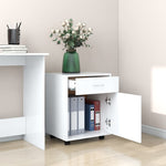 Rulleskap Hvit 45X38X54 Cm Konstruert Tre